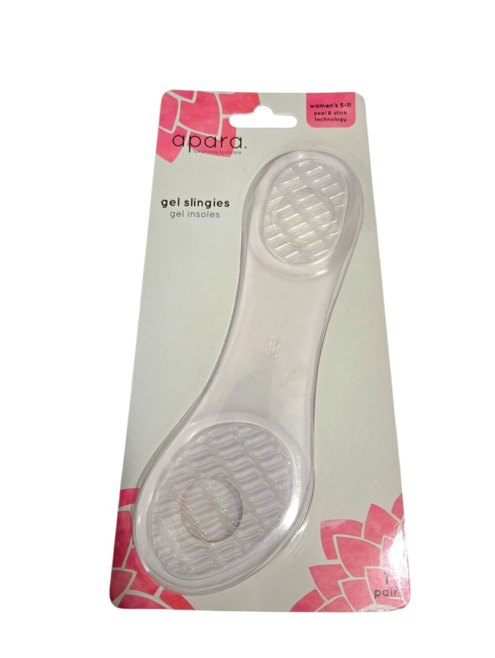 Apara Gel Slingies Clear Peel & Stick Insoles New